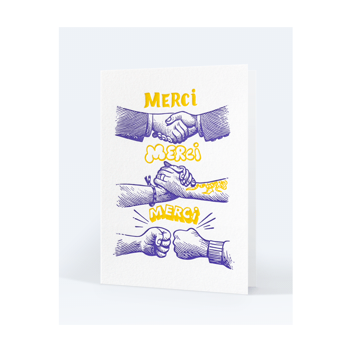 LETTERPRESS DE PARIS Merci Merci Merci Card