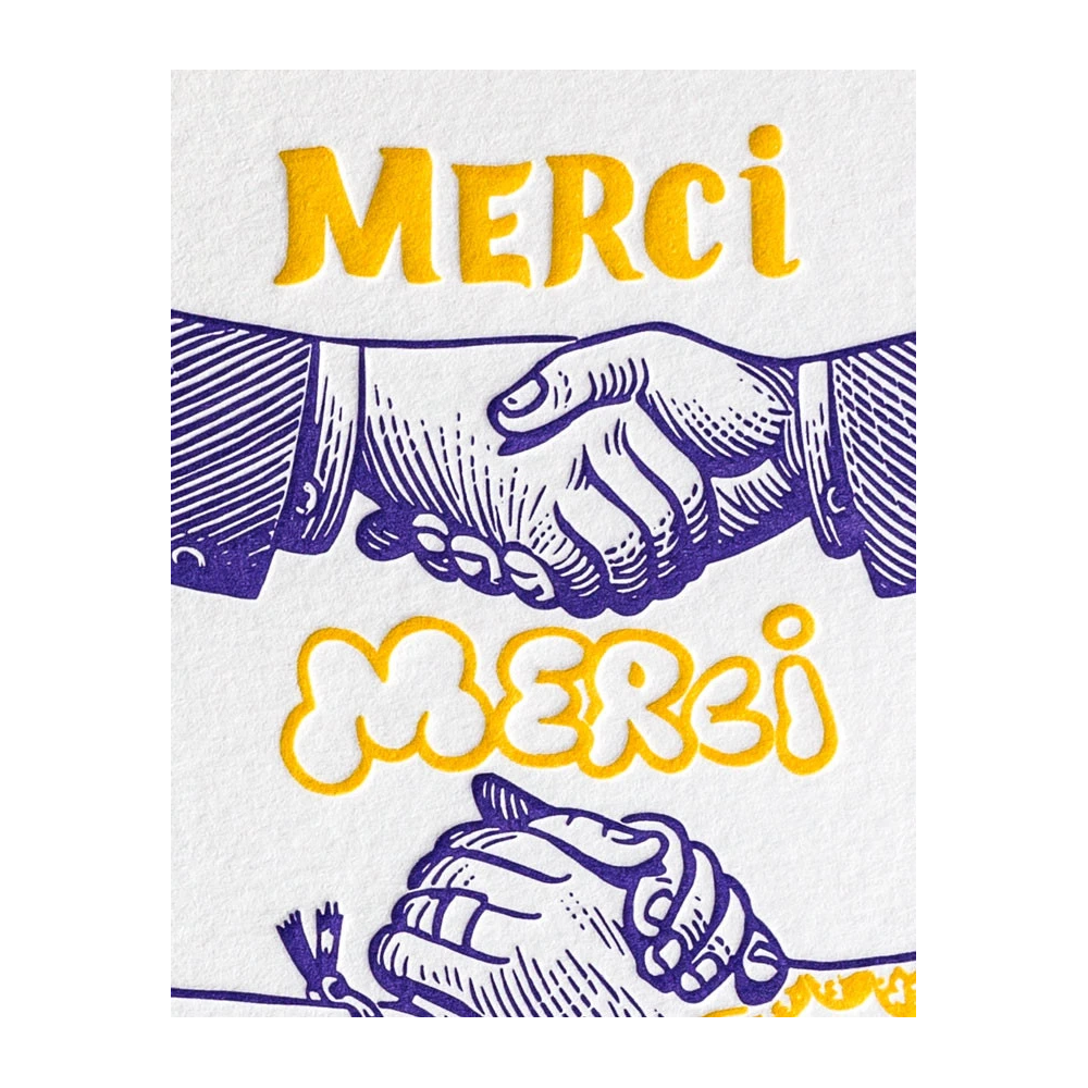 LETTERPRESS DE PARIS Merci Merci Merci Card