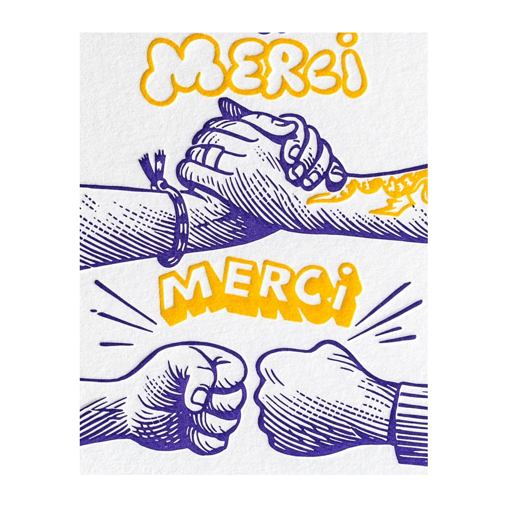 LETTERPRESS DE PARIS Merci Merci Merci Card