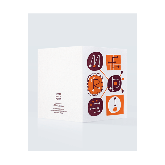 LETTERPRESS DE PARIS Merde! Card (Shit!)