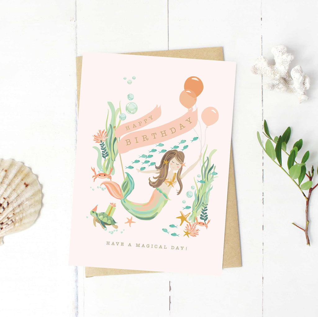 Sirocco Design Mermaid Happy Birthday Card