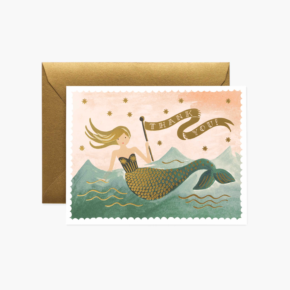 Rifle Paper Co. Mermaid Thank You Card