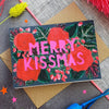 Miss Bespoke Papercuts - 'Merry Kissmas' Neon Paper Cut Christmas Card