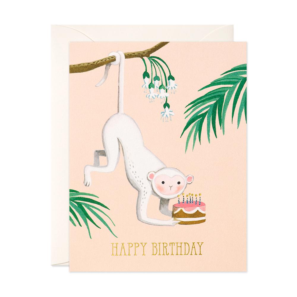JooJoo Paper Monkey Birthday Card