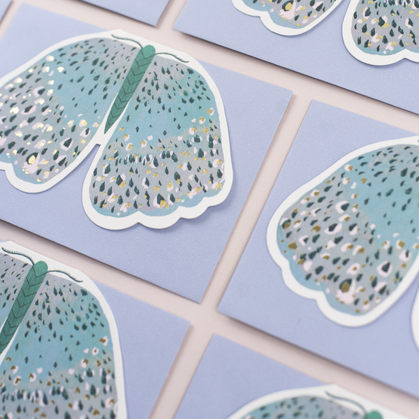 Katie Housley Green Moth Birthday Card