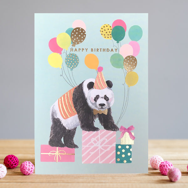 Louise Tiler Panda Balloons Birthday Card