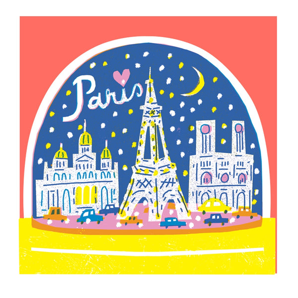 The Printed Peanut Paris Snowglobe Card