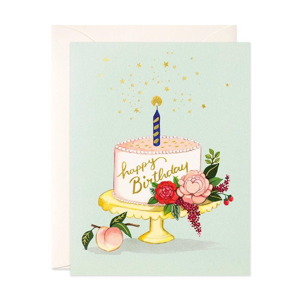 JooJoo Paper Peach Cake Birthday Card