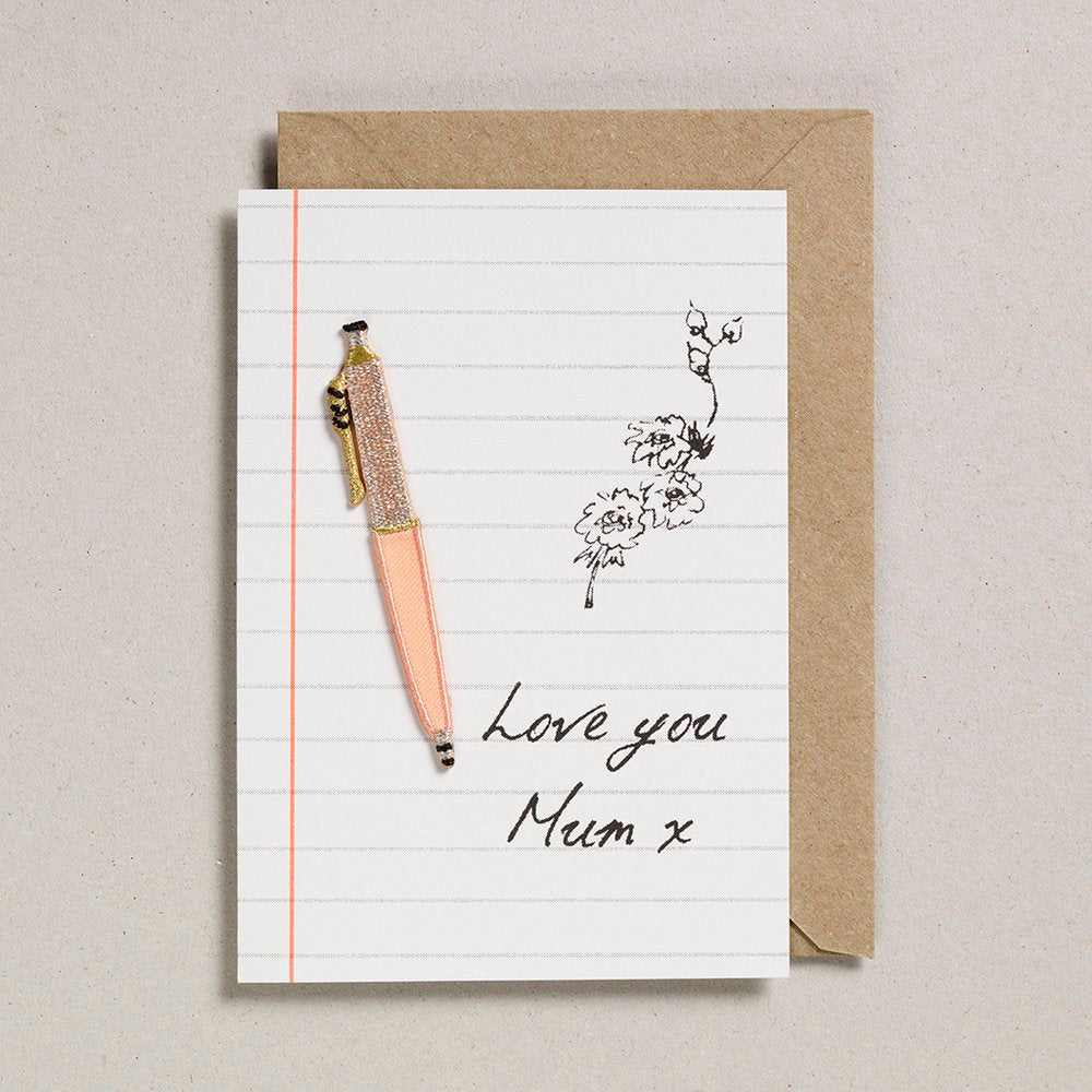 Petra Boase Peach Pen Mum Card