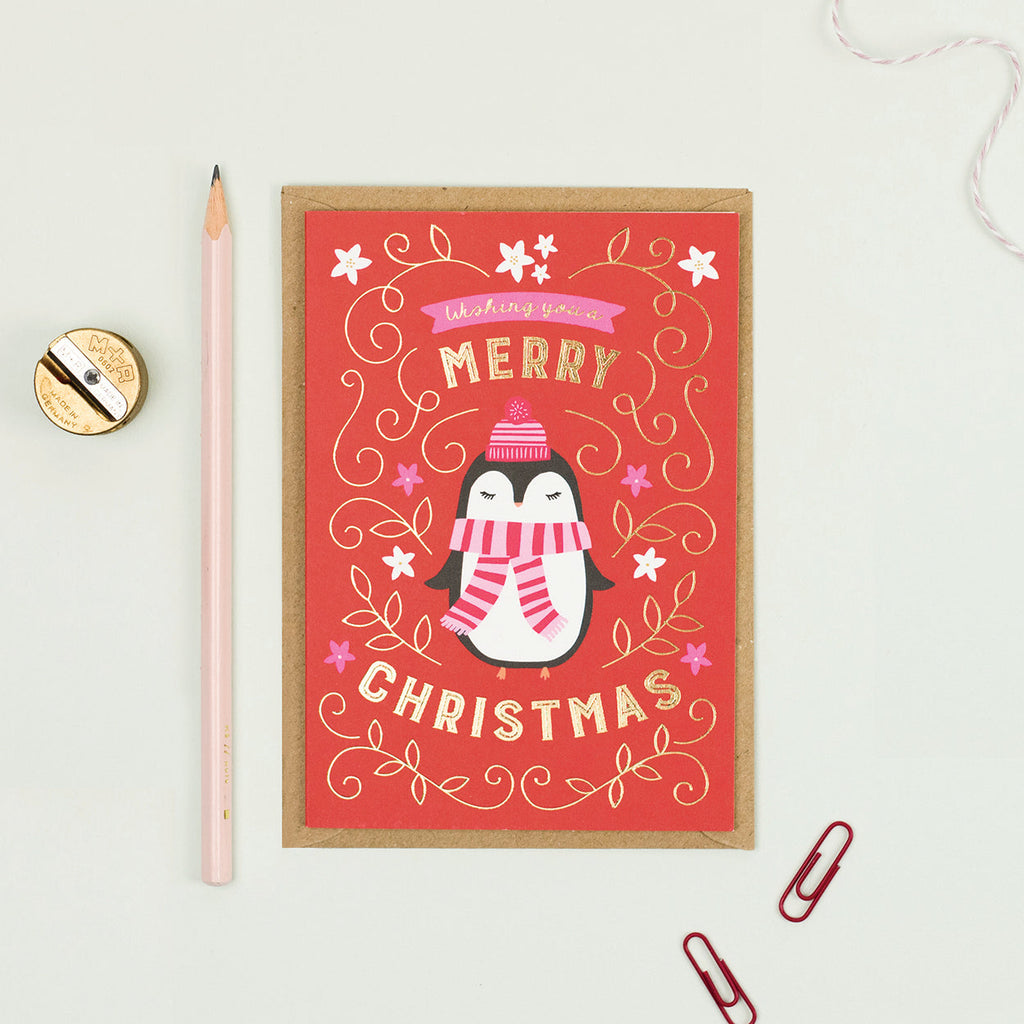 Mifkins - Penguin Christmas Card