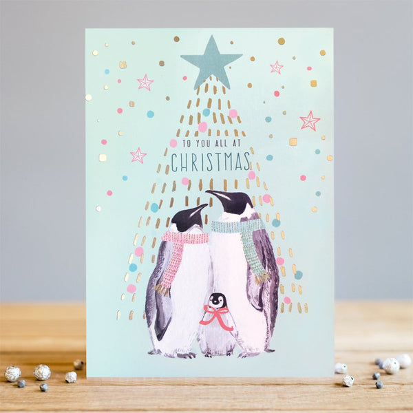 Louise Tiler Penguin Family Christmas Card