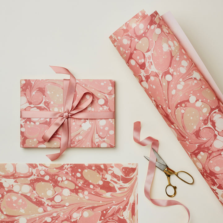 Wanderlust Paper Co. Pink Marble Patterned Gift Wrap