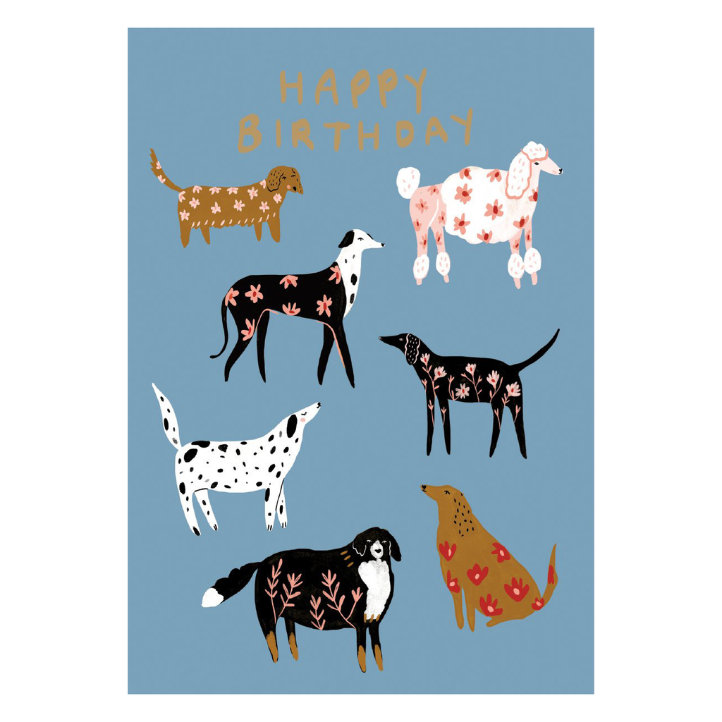 Roger La Borde Porcelain Dogs Birthday Card