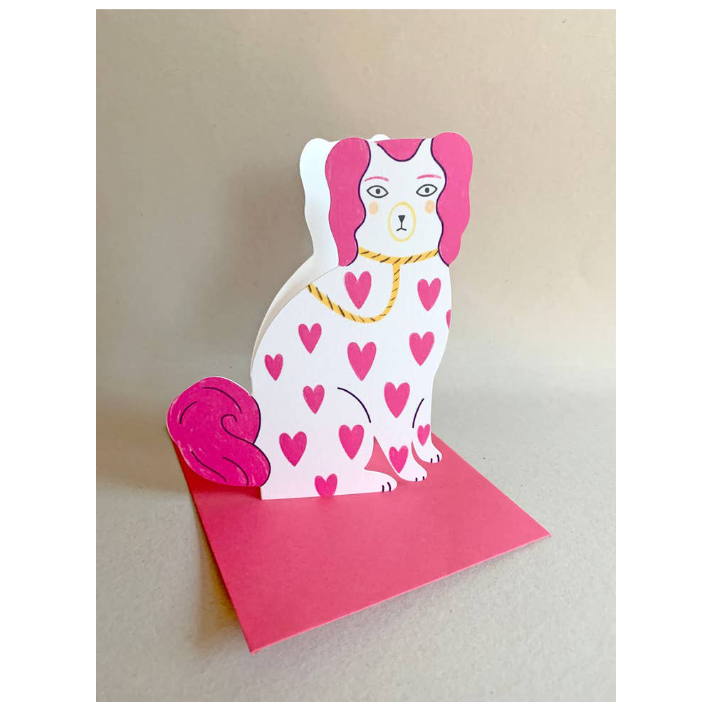 Kitty Kenda - Sitting Pottery Dog Card Valentines