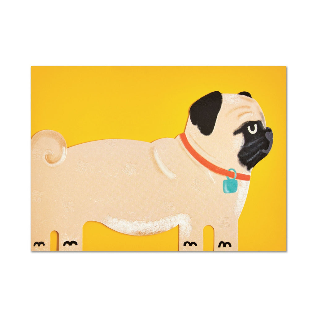 Raspberry Blossom Pug Card