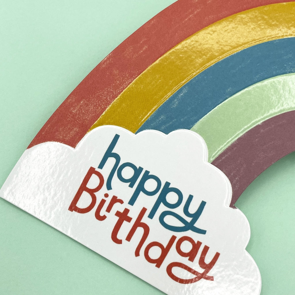 Raspberry Blossom Happy Birthday' 3D Fold-out Rainbow Card