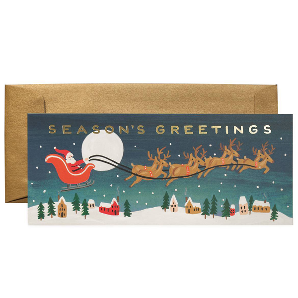 Rifle Paper Co. Santa's Sleigh Christmas Card