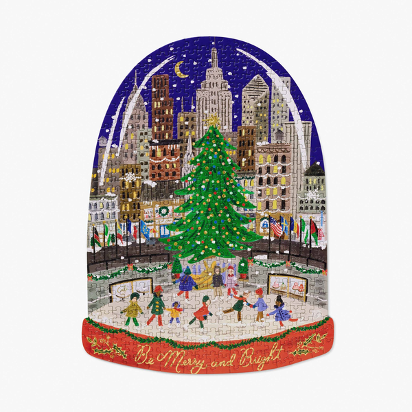 Rifle Paper Co. Christmas Jigsaw Puzzle - Skating In The City