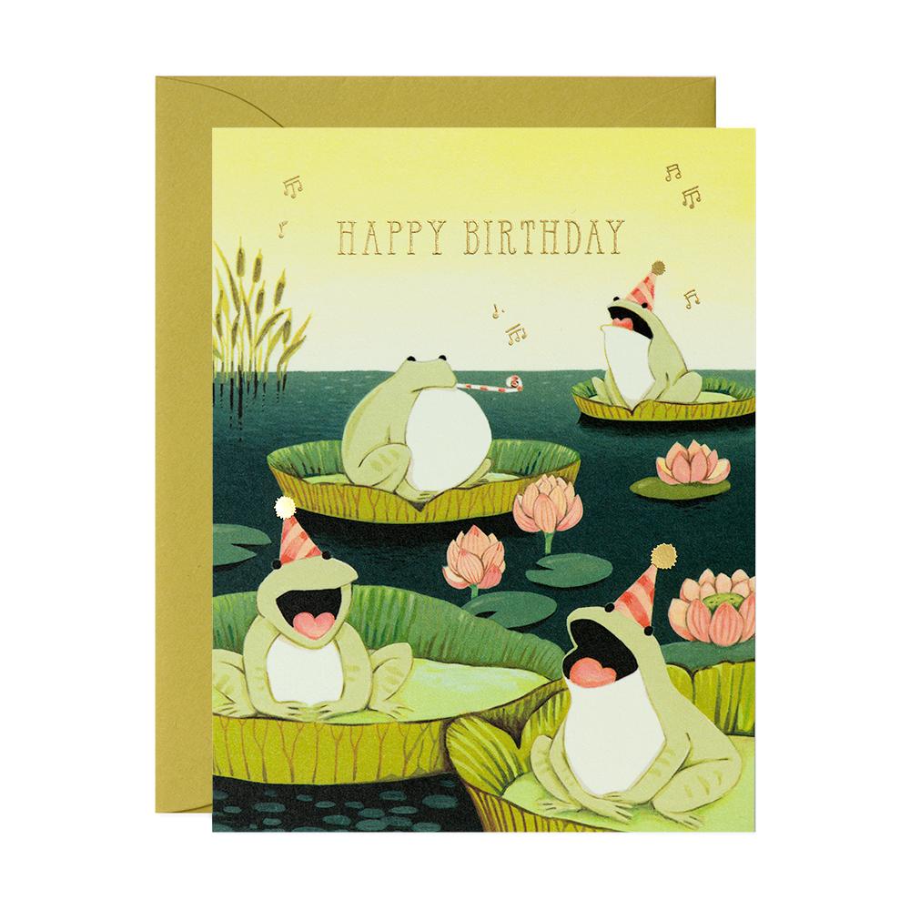 JooJoo Paper Singing Frogs Birthday Card