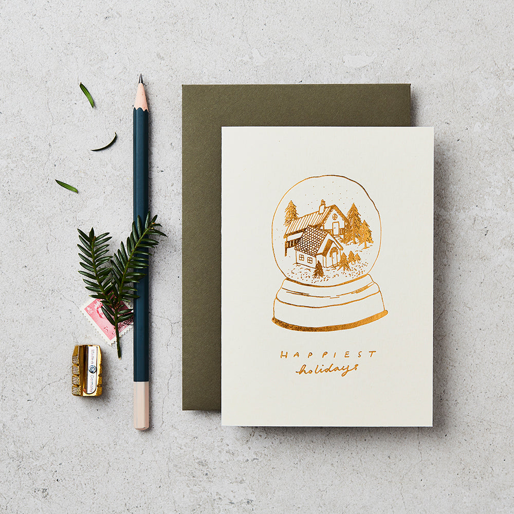 Katie Leamon Snow Globe Cabins Card