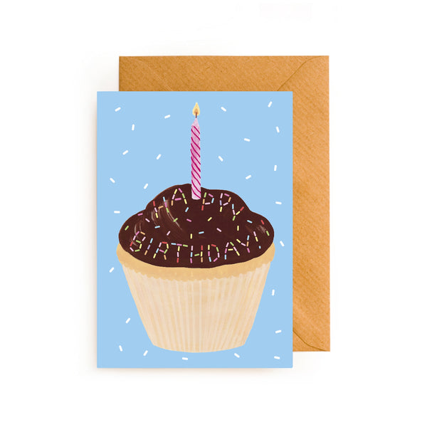 Yes! Paper Goods SCRATCH + SNIFF Scented Happy Birthday Sprinkles Cupcake Card