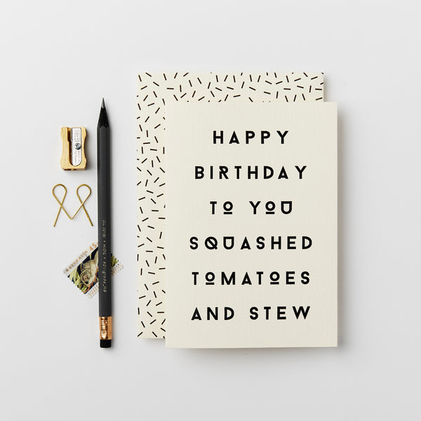 Katie Leamon Squashed Tomatoes Birthday Card
