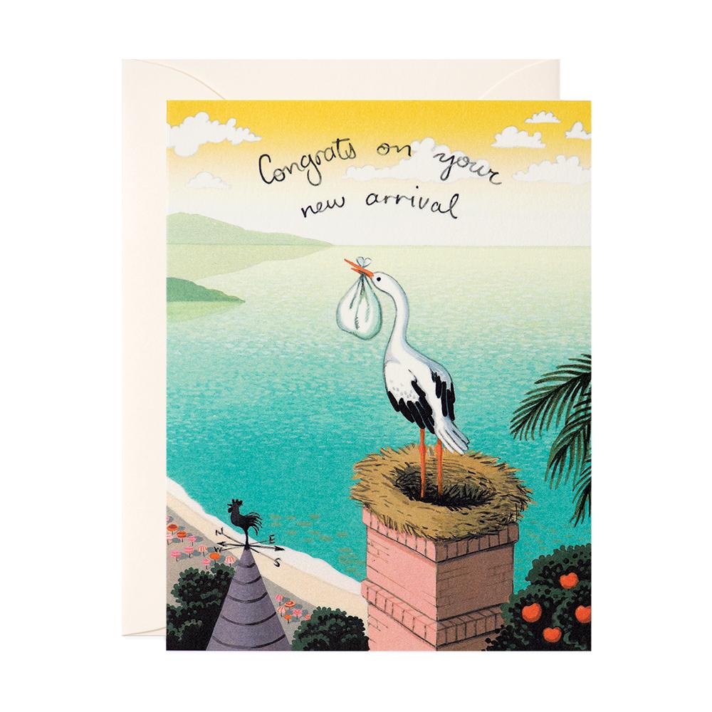 JooJoo Paper Stork Delivery Card