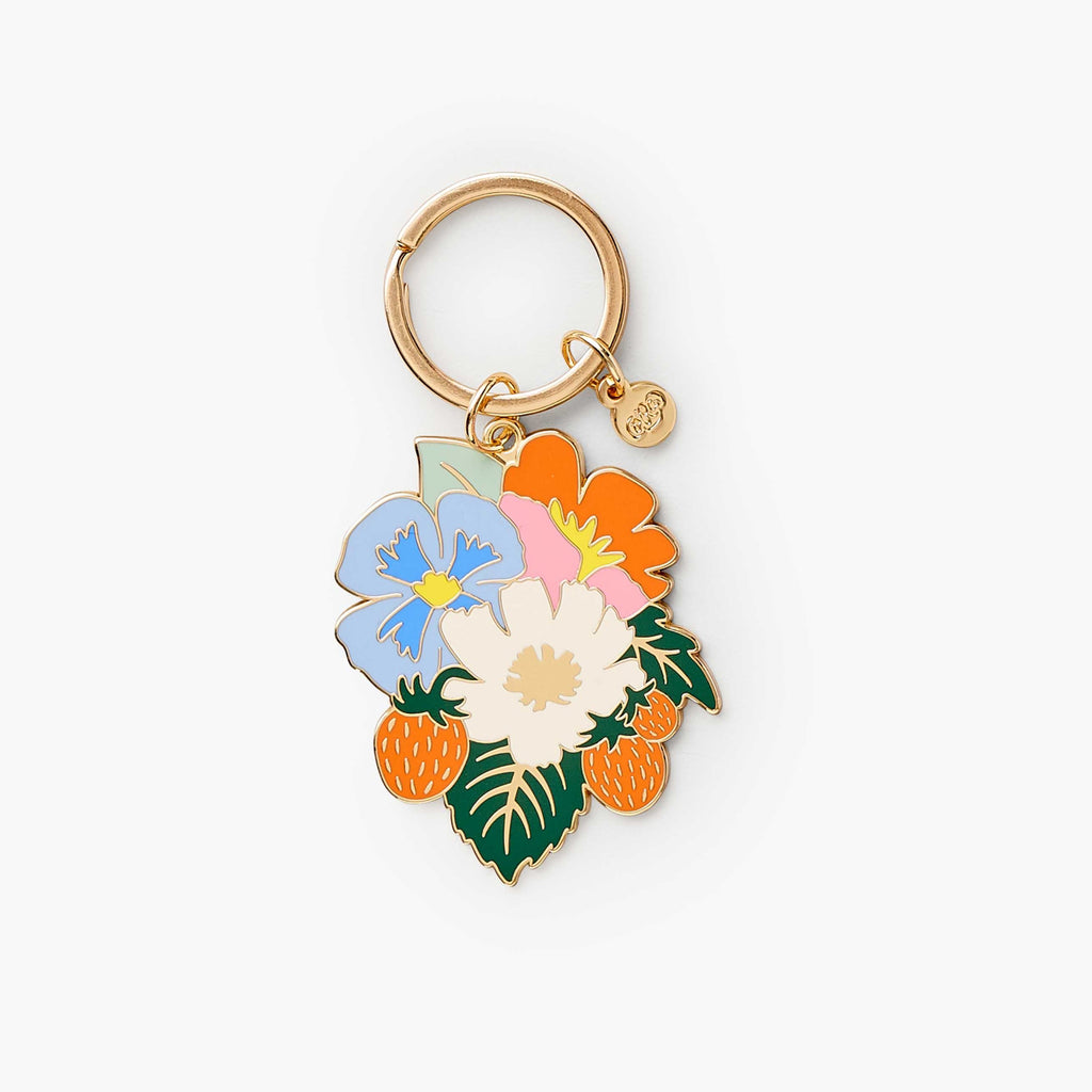 Rifle Paper Co. Strawberry Fields Enamel Keychain