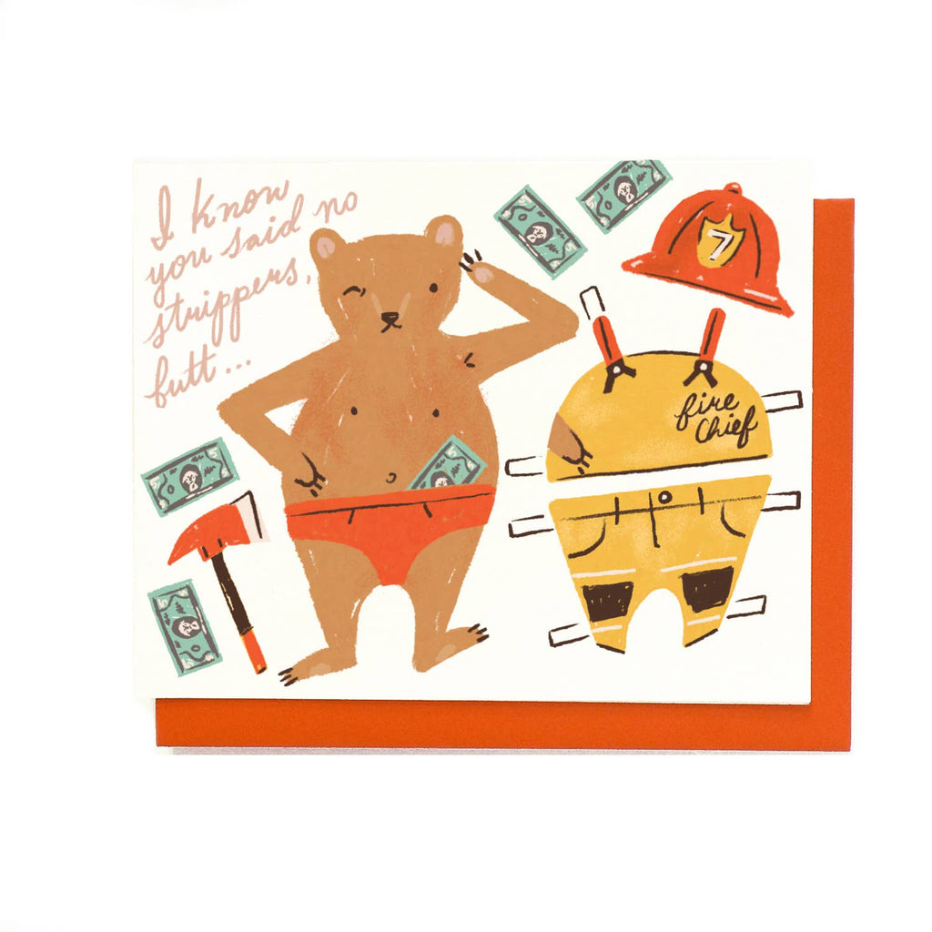 Little Low Stripper Bear Card