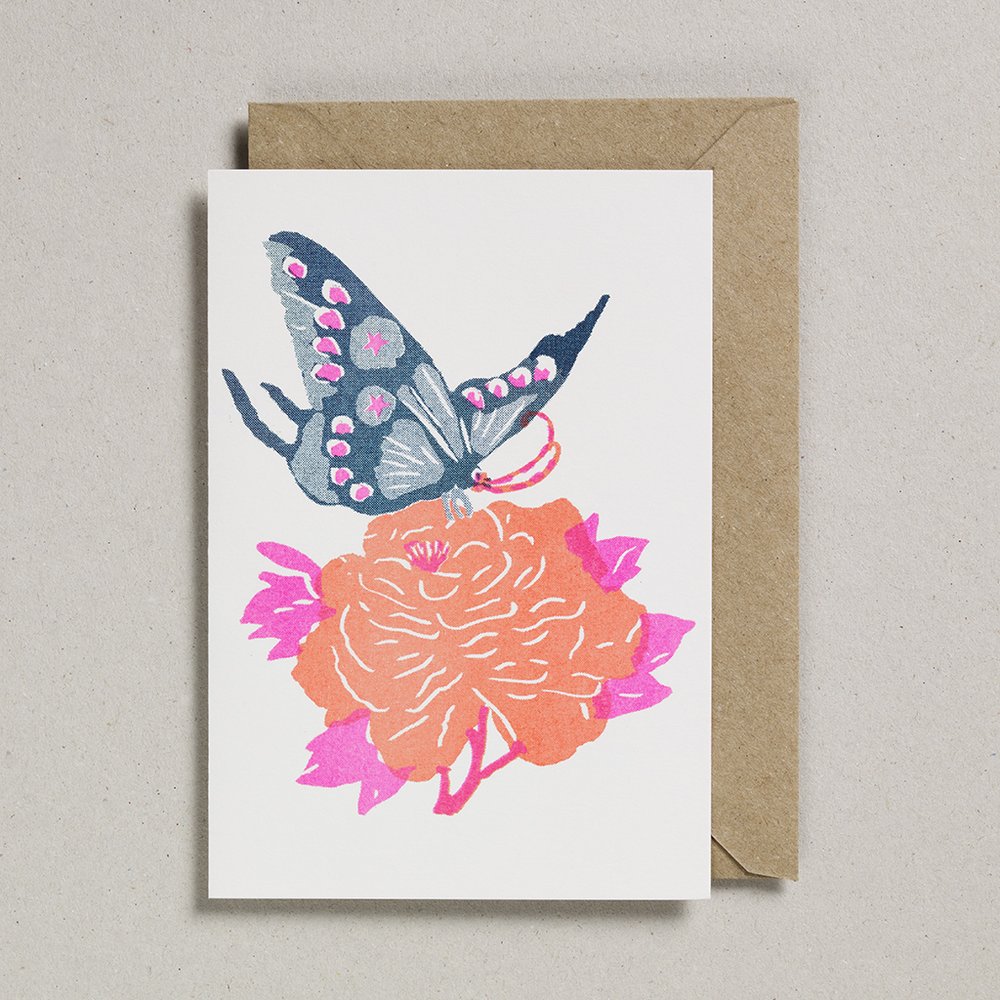Petra Boase Teal Butterfly Birthday Card