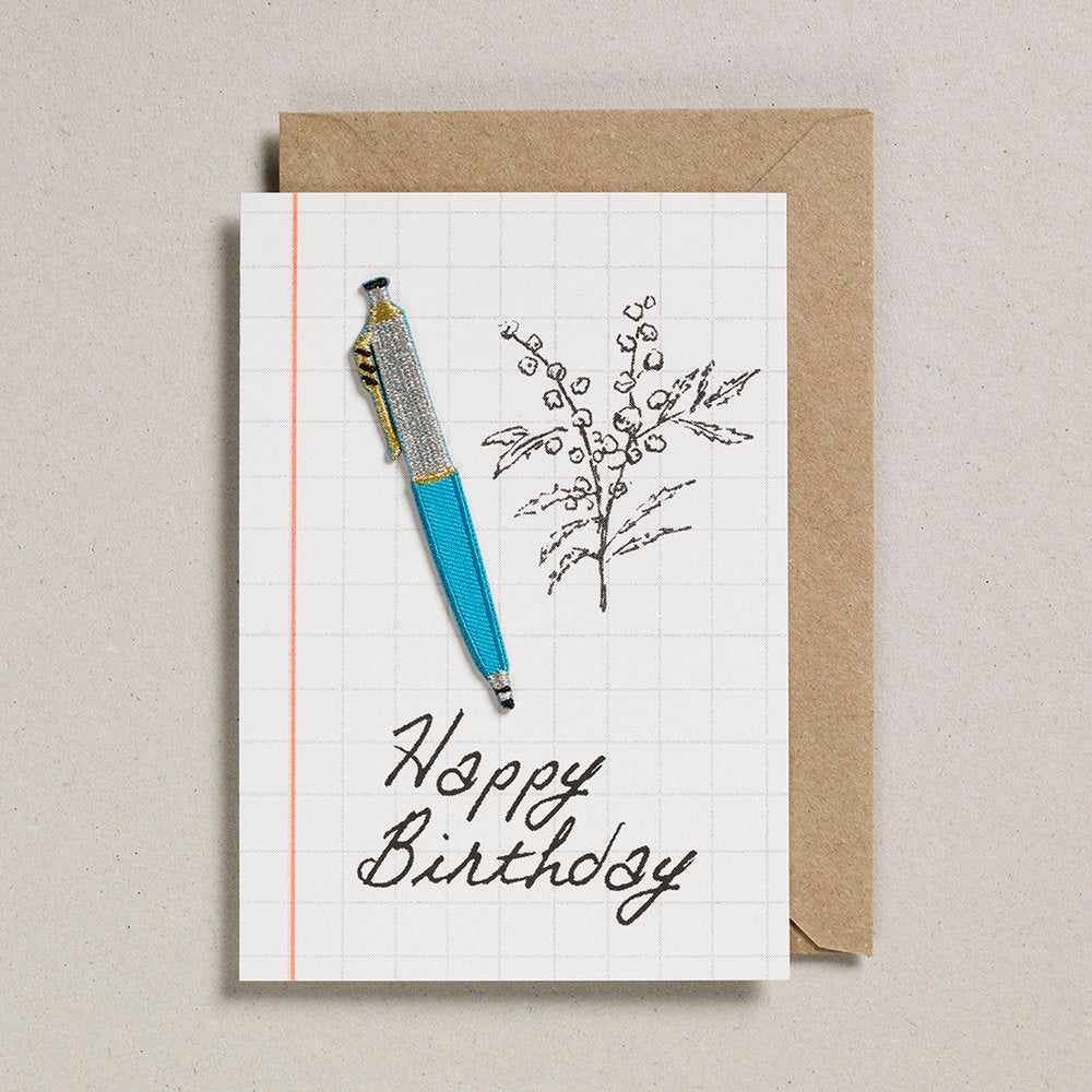 Petra Boase Teal Pen Birthday Card