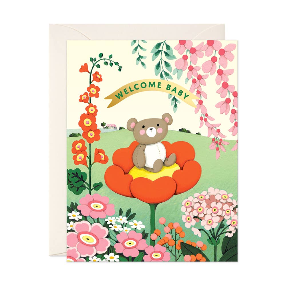 JooJoo Paper Toucan Teddy Bear Baby Card