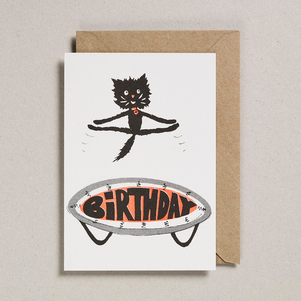 Petra Boase Trampoline Cat Birthday Card