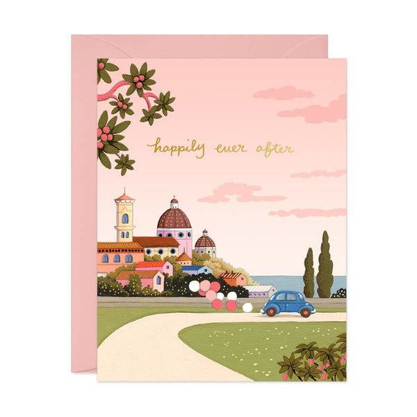 JooJoo Paper Under Pink Skies Wedding Card