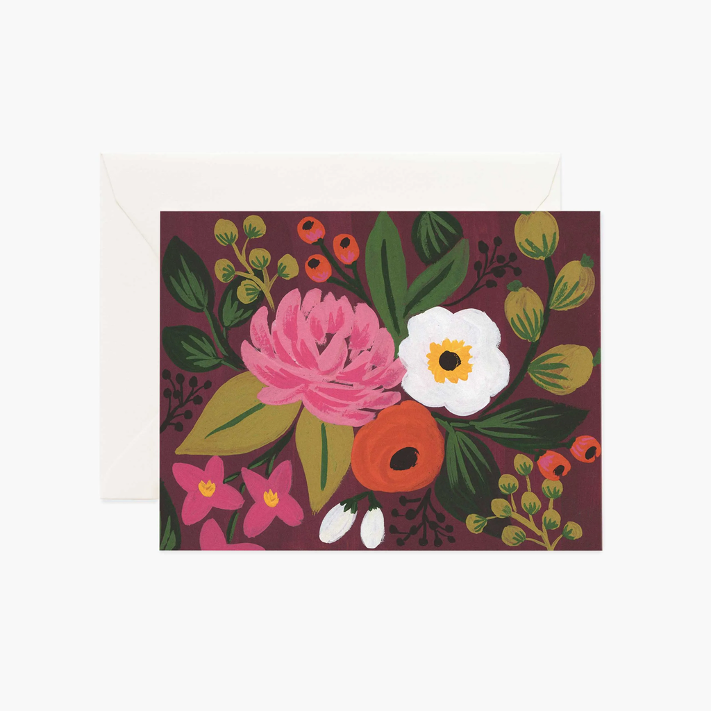 Rifle Paper Co. Vintage Blossoms Burgundy Card