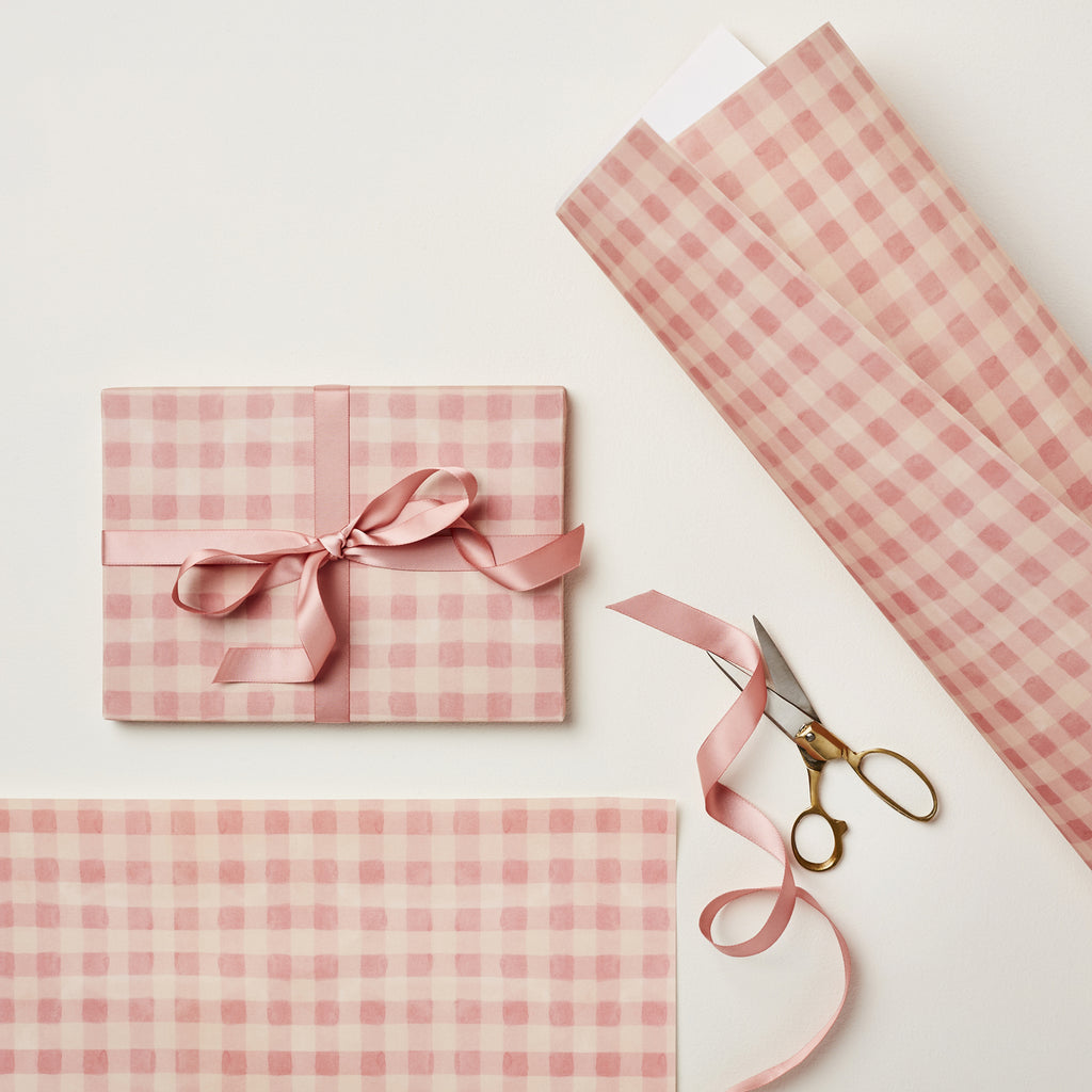 Wanderlust Paper Co. Pink Gingham Patterned Paper
