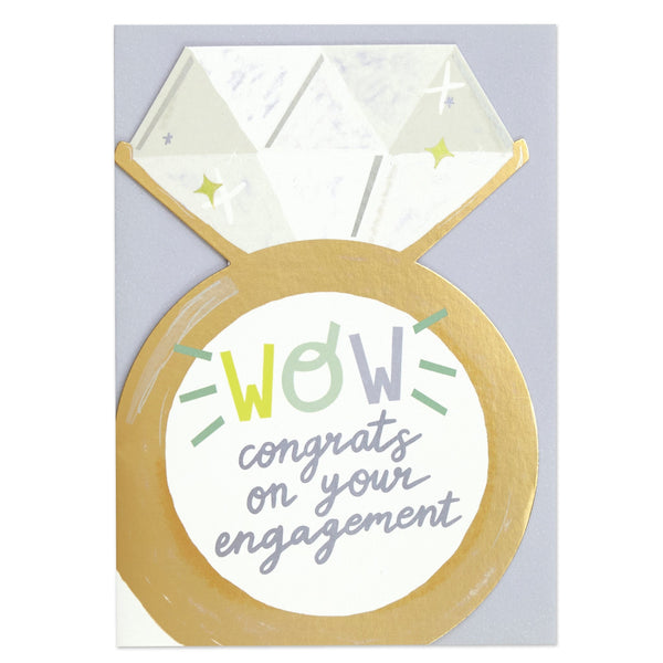 Raspberry Blossom Wow - Congrats On Your Engagement' Card