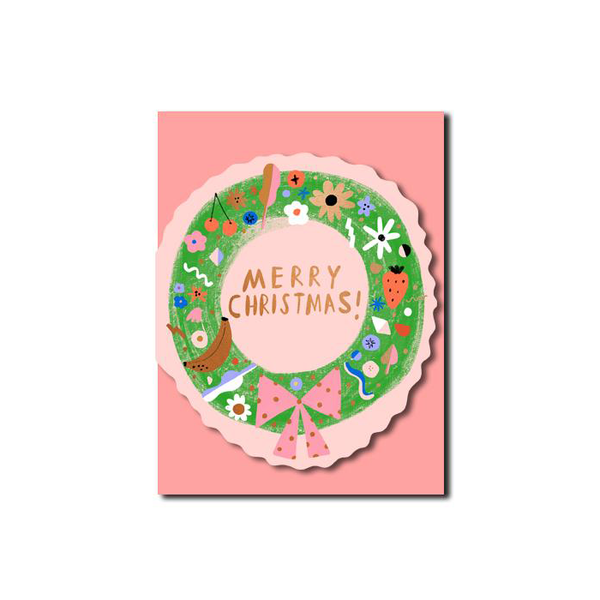 Carolyn Suzuki Wreath Christmas Card