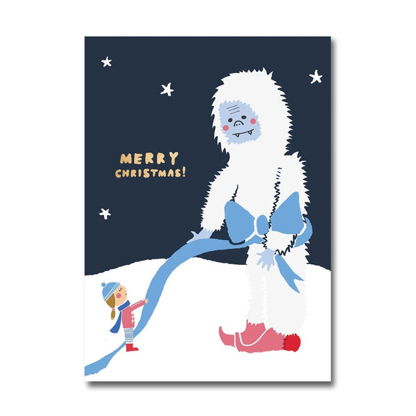 Carolyn Suzuki The Yeti & Me Christmas Postcard