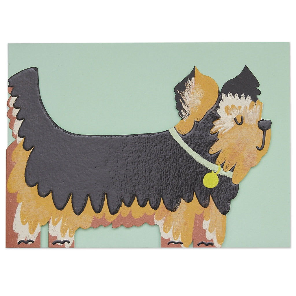 Raspberry Blossom Yorkshire Terrier Card