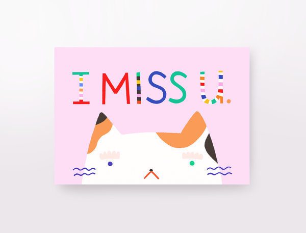 Angelope Design - I Miss U Cat Greeting Card