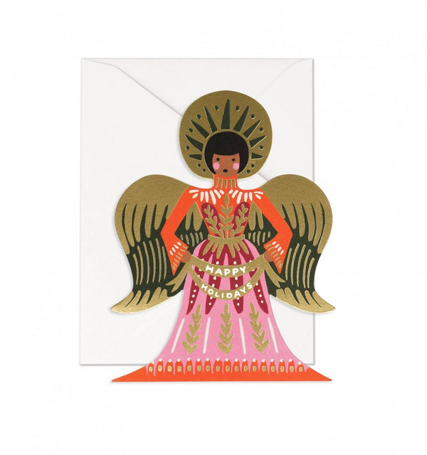 Rifle Paper Co. Happy Holidays Angel Christmas Card