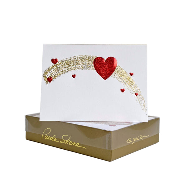 PAULA SKENE DESIGNS - Shooting Heart on White Valentine's Day Card