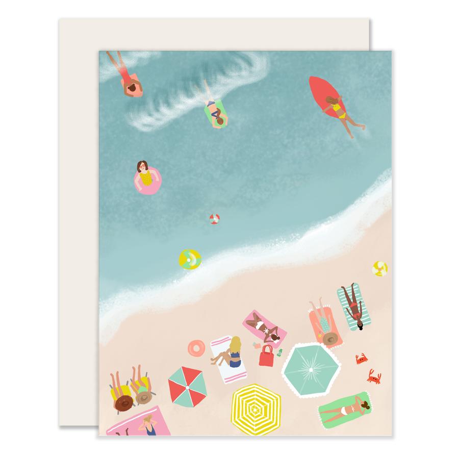 Slightly Stationery Beach Scene Card