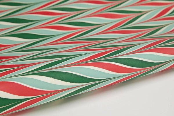 Paper Mirchi - Hand Marbled Gift Wrap - Candy Stripes - Festive Mix