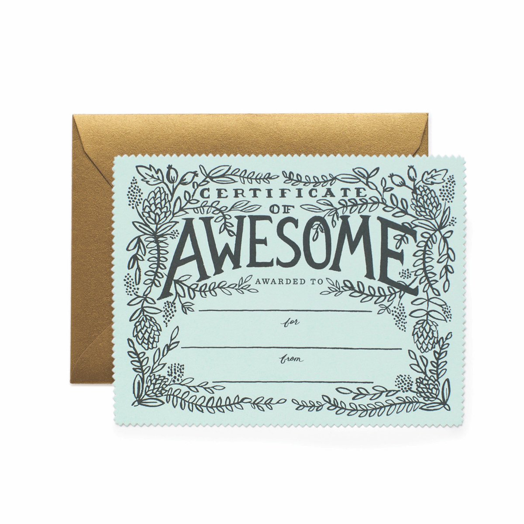 Rifle Paper Co. Certificate of Awesome Flat Note