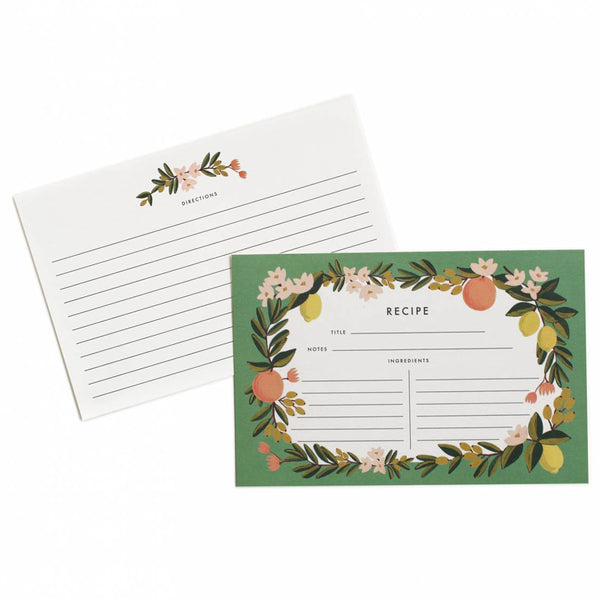 Rifle Paper Co. Citrus Floral Recipe Cards