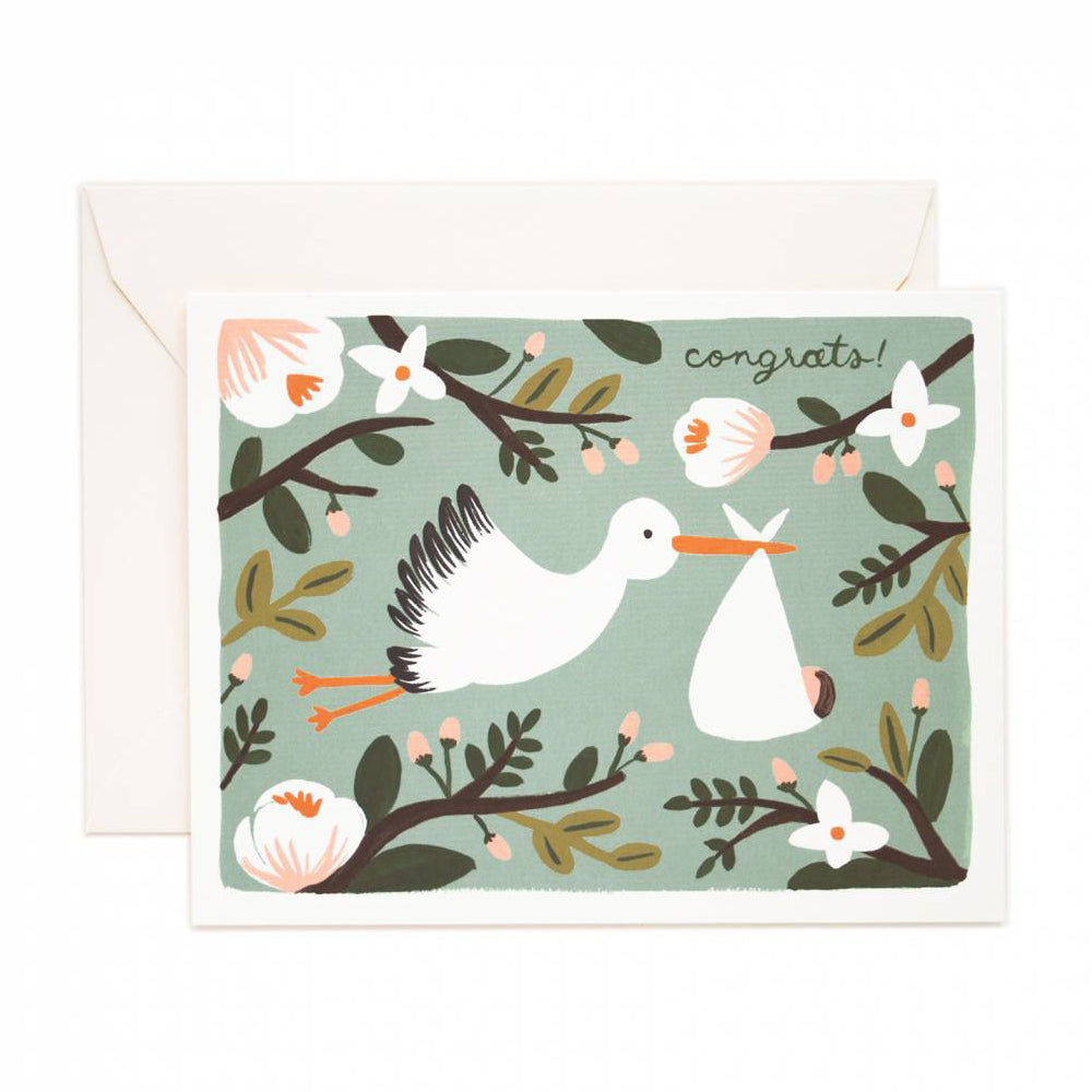 Rifle Paper Co. Congrats Stork Card