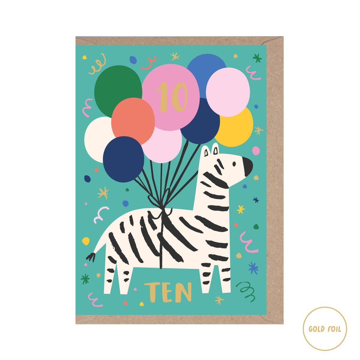 Rumble Cards - Age 10 Zebra Birthday Card– The Paper Parlour