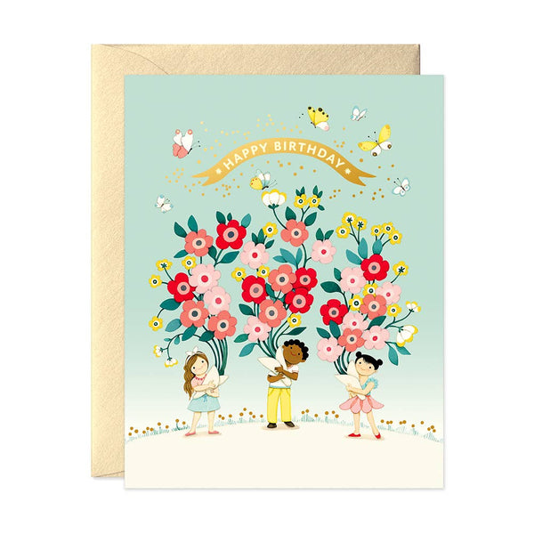 JooJoo Paper - Kids Bouquets Birthday Card